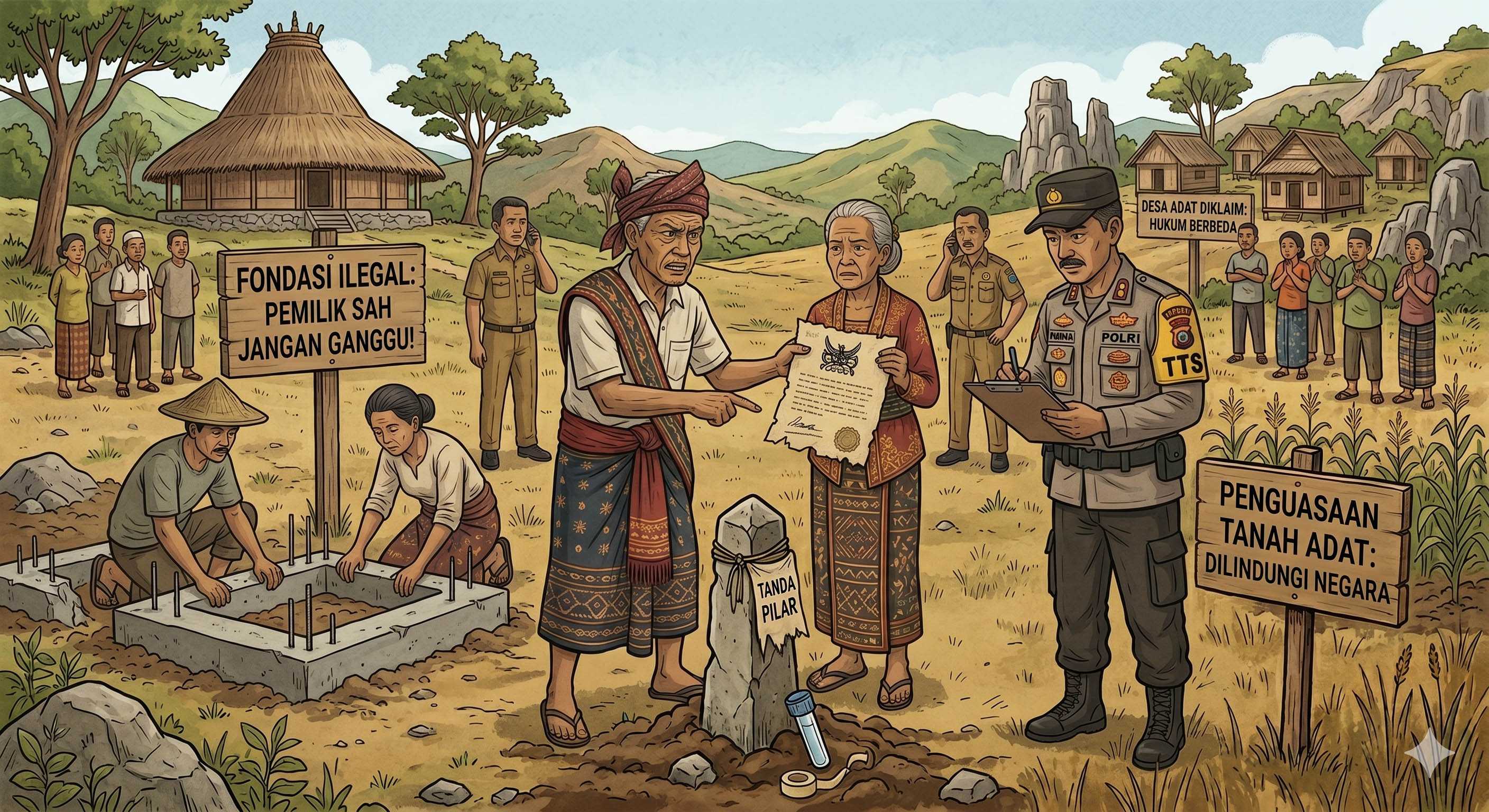 Polemik Tanah di TTS: Pengontrak Bangun Fondasi Ilegal, Pemilik Sah Berbekal Bukti Adat Lapor Polisi