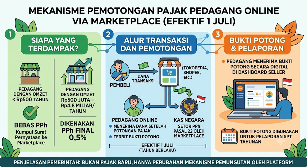 Pajak Pedagang Online Via Marketplace Efektif Juli: Penjelasan Pemerintah