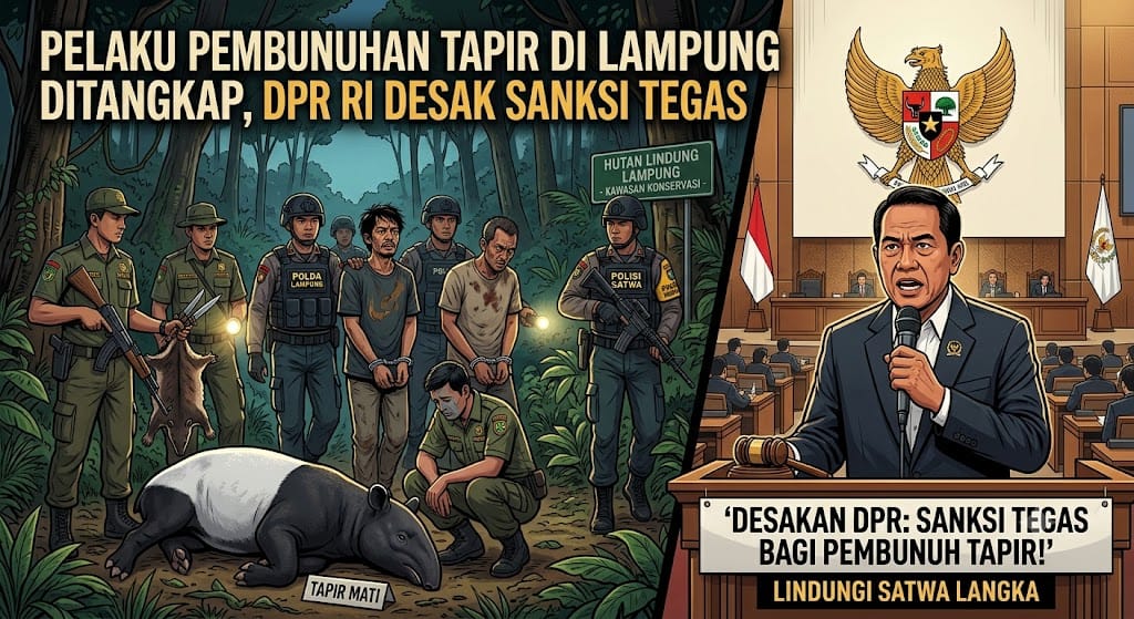 Empat Pelaku Pembunuhan Tapir di Lampung Ditangkap, DPR Desak Sanksi Tegas