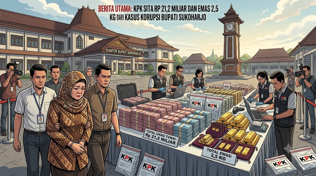 KPK Sita Rp 21,2 Miliar dan Emas 2,5 Kg dari Kasus Korupsi Bupati Sukoharjo