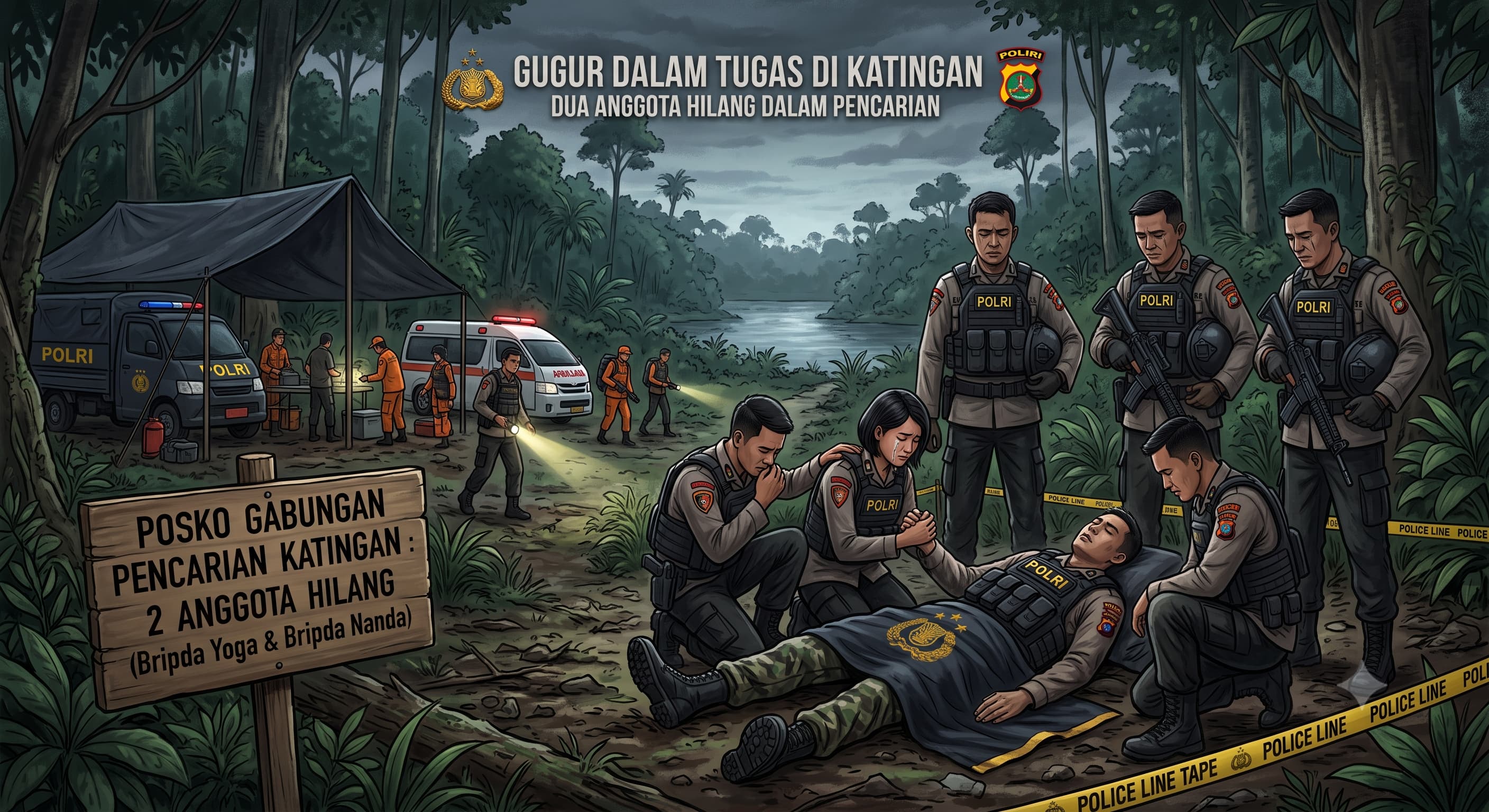 Polisi Gugur dalam Penggerebekan di Katingan, Dua Anggota Hilang