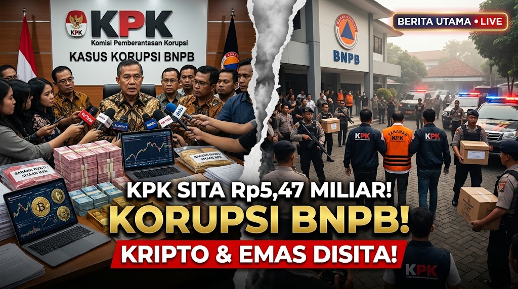 KPK Sita Rp5,47 Miliar Hasil OTT Kasus Korupsi BNPB Termasuk Aset Kripto dan Emas