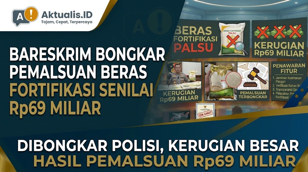 Bareskrim Bongkar Pemalsuan Beras Fortifikasi Senilai Rp69 Miliar