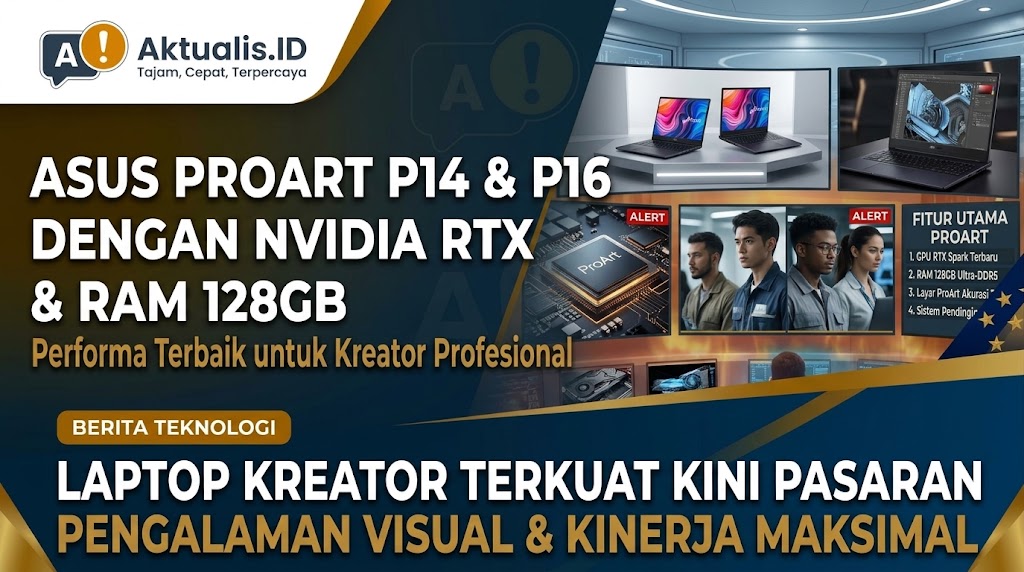 ASUS Pasarkan ProArt P14 dan P16 Berbekal GPU NVIDIA RTX Spark dan RAM 128GB