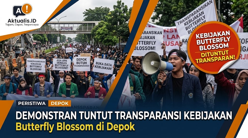 Demonstran Tuntut Transparansi Kebijakan Butterfly Blossom di Depok