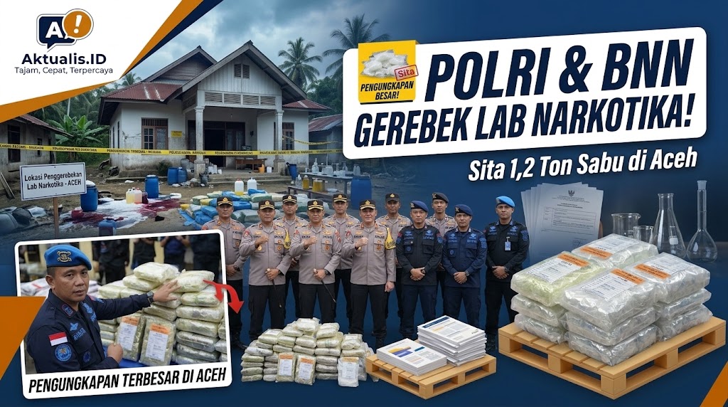 Polri dan BNN Gerebek Laboratorium Narkotika di Aceh dan Sita 1,2 Ton Sabu