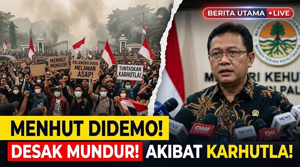Menteri Kehutanan Didemo di Palangka Raya Desak Mundur Akibat Karhutla
