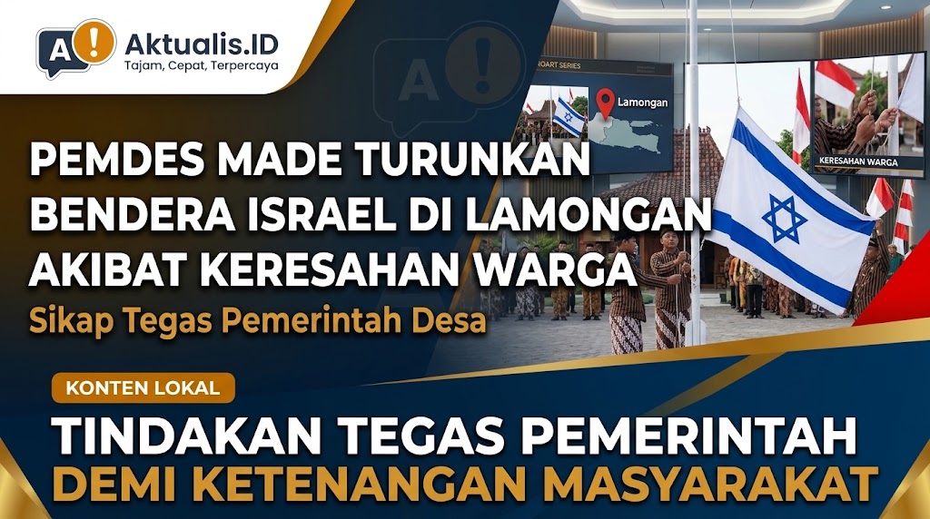 Pemerintah Desa Made Turunkan Bendera Israel di Lamongan Akibat Keresahan Warga