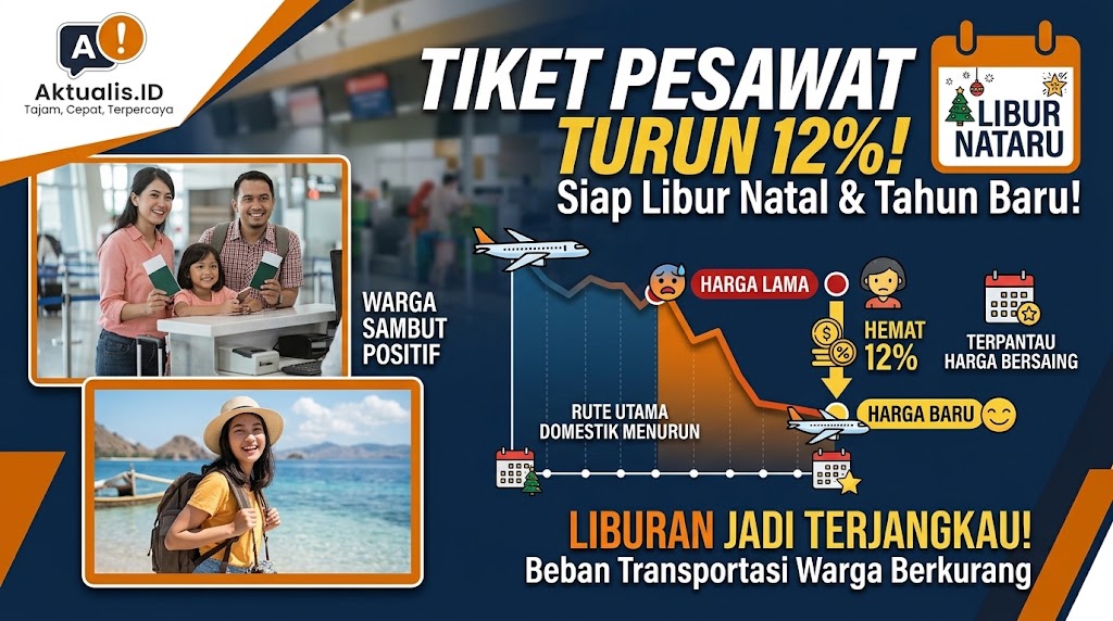Harga Tiket Pesawat Domestik Turun 12 Persen Jelang Libur Natal dan Tahun Baru
