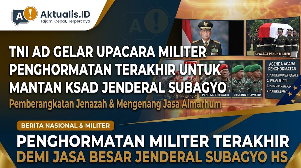 TNI AD Gelar Upacara Militer Penghormatan Terakhir untuk Mantan KSAD Jenderal Subagyo