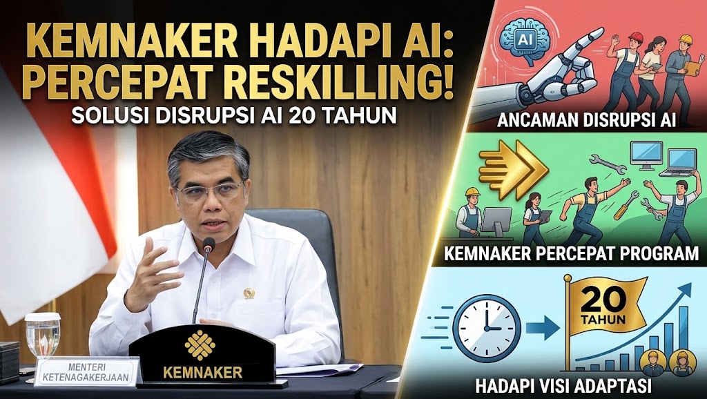 Kemenaker Percepat Program Reskilling Hadapi Disrupsi AI 20 Tahun