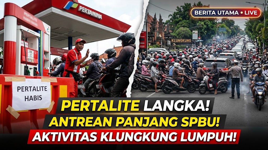 Kelangkaan Pertalite Picu Antrean Panjang SPBU dan Lumpuhkan Aktivitas Klungkung