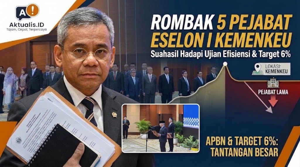 Suahasil Rombak 5 Pejabat Eselon I Kemenkeu, Efisiensi APBN dan Target Ekonomi 6% Jadi Ujian