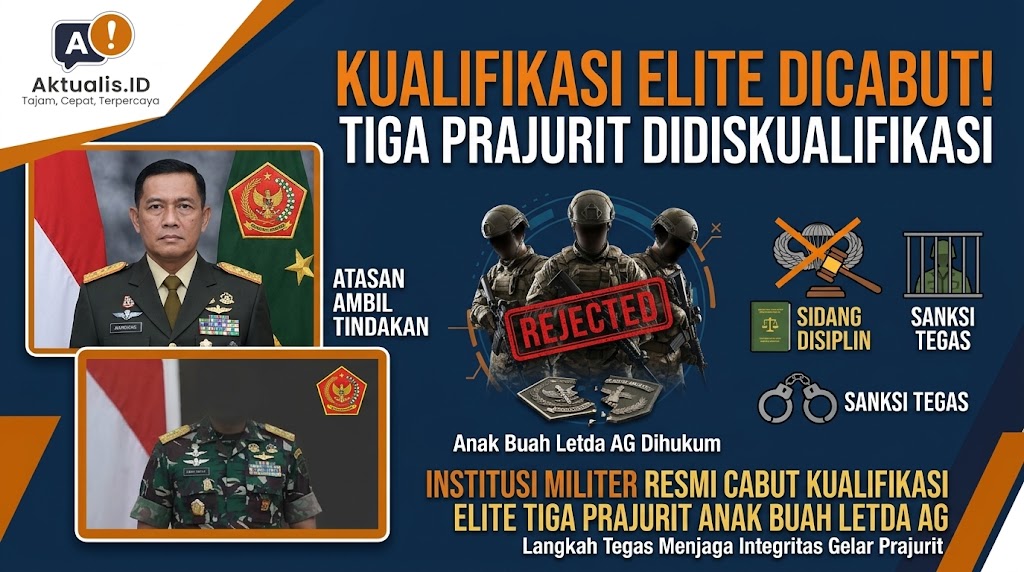 Institusi Militer Resmi Cabut Kualifikasi Elite Tiga Prajurit Anak Buah Letda AG