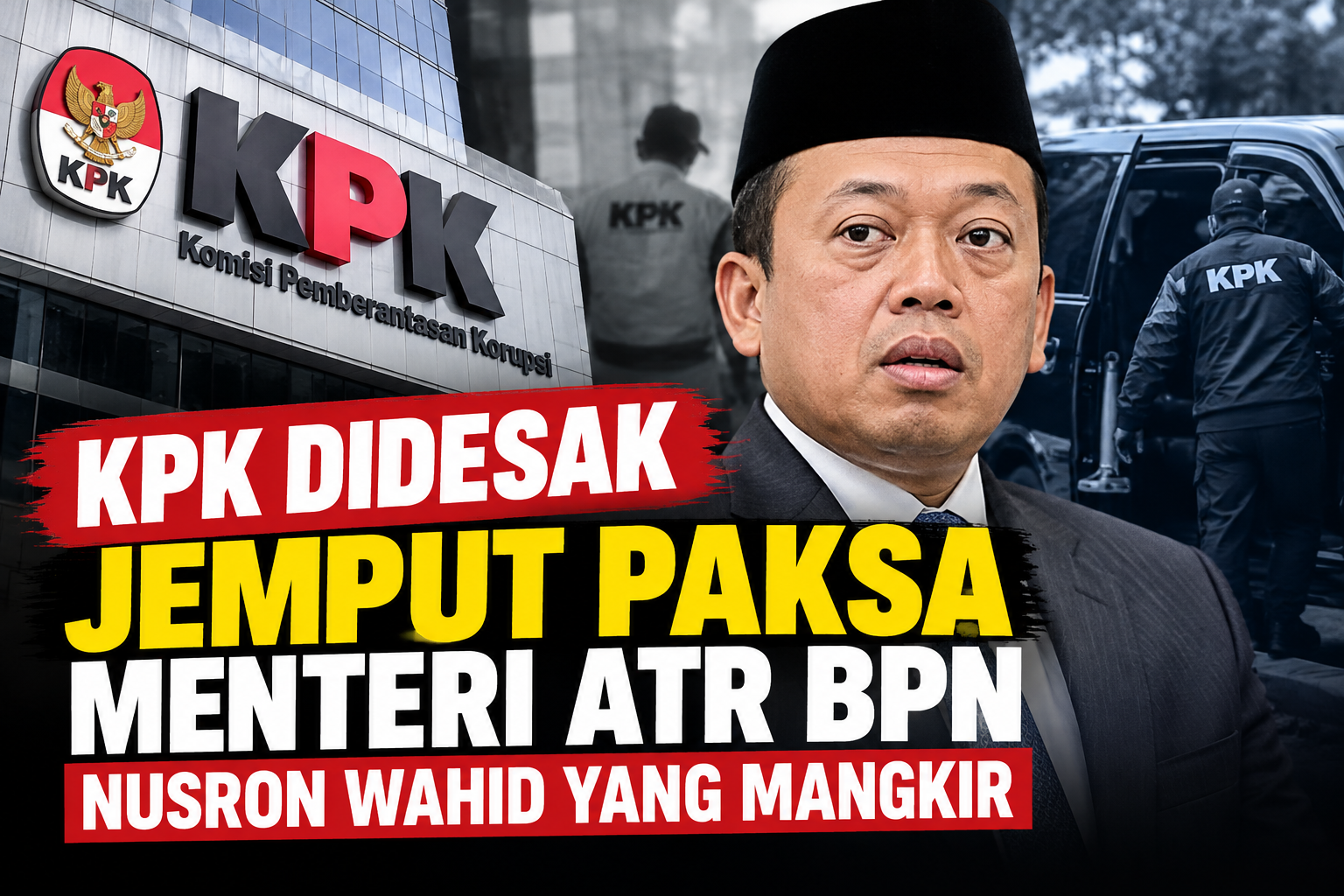 KPK Dimendesak Jemput Paksa Menteri ATR BPN Nusron Wahid Yang Mangkir
