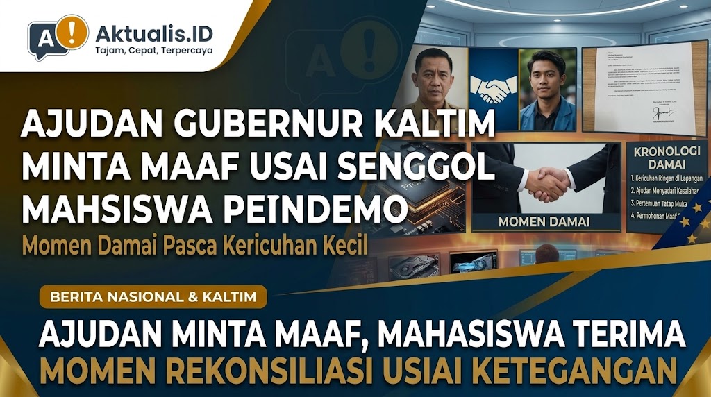 Ajudan Gubernur Kaltim Minta Maaf Usai Senggol Mahasiswa Pendemo
