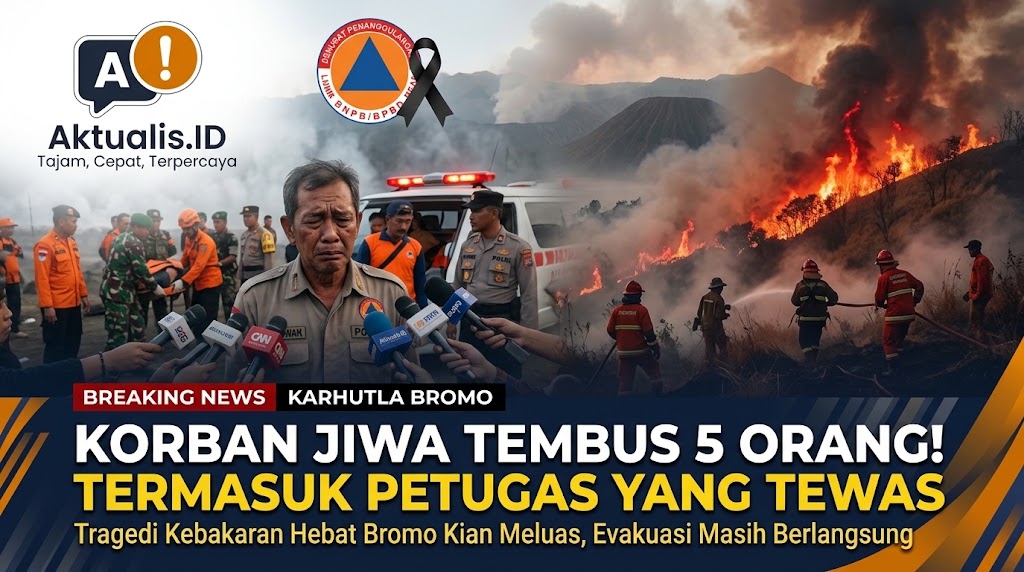 Petugas Tewas, Korban Jiwa Karhutla Bromo Tembus Lima Orang