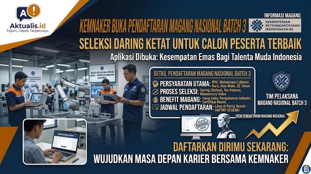 Kemnaker Buka Pendaftaran Magang Nasional Batch 3 dengan Seleksi Daring Ketat