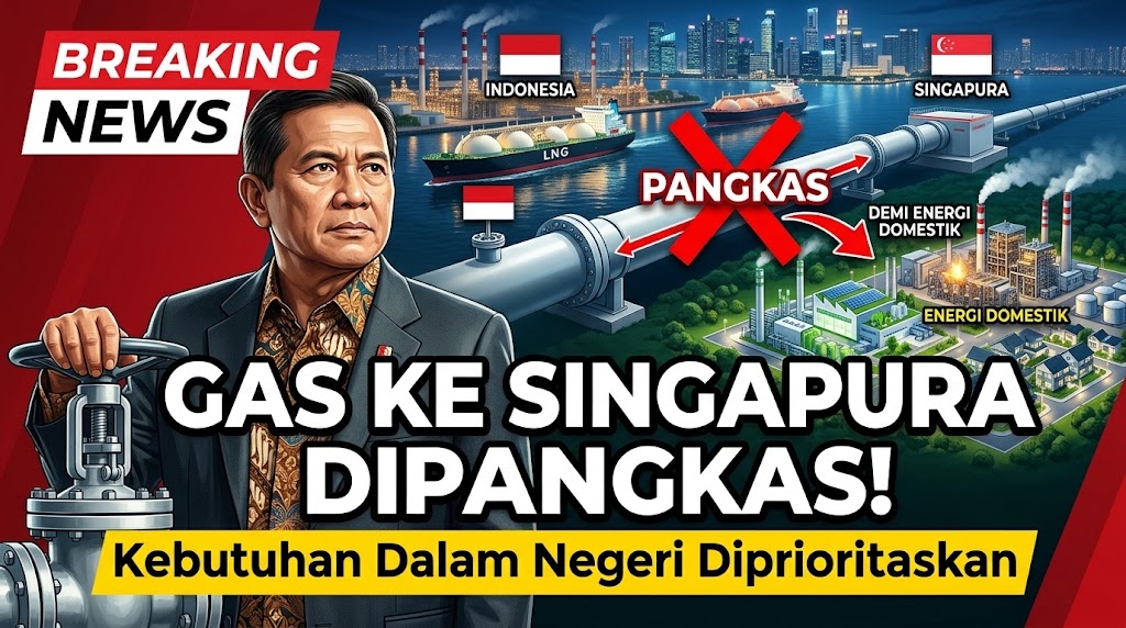 Pemerintah Pangkas Ekspor Gas ke Singapura Demi Energi Domestik