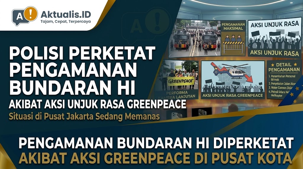 Polisi Perketat Pengamanan Bundaran HI Akibat Aksi Unjuk Rasa Greenpeace