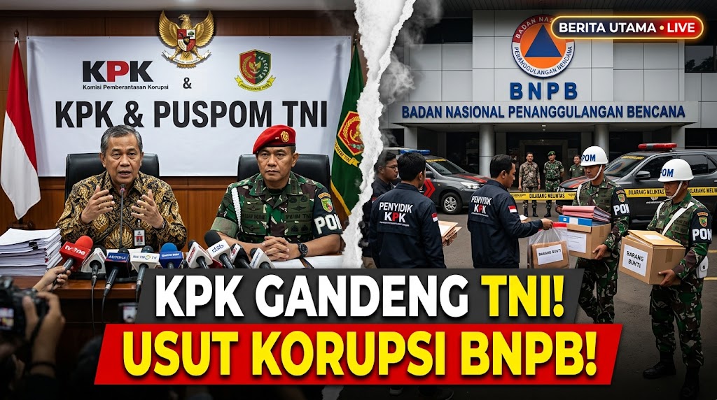 KPK Gandeng Puspom TNI Usut Korupsi BNPB