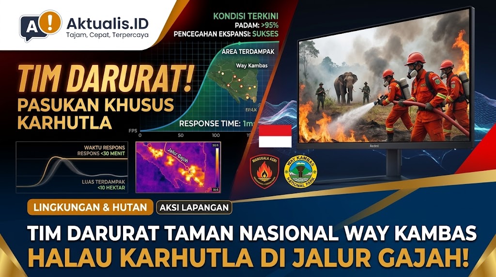 Tim Darurat Taman Nasional Way Kambas Halau Karhutla di Jalur Gajah