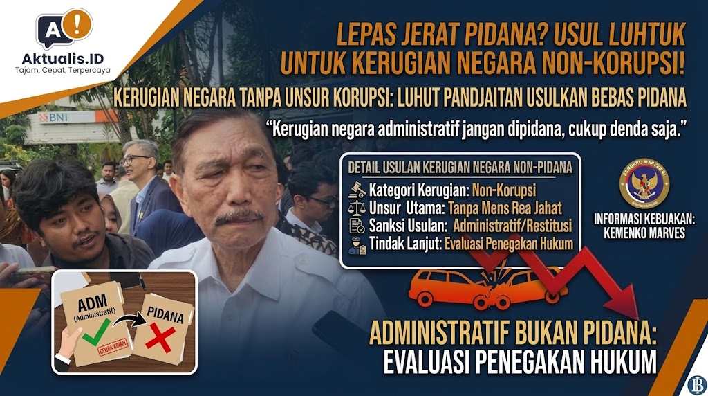 Luhut Usulkan Kerugian Negara Tanpa Unsur Korupsi Lepas Dari Jerat Pidana