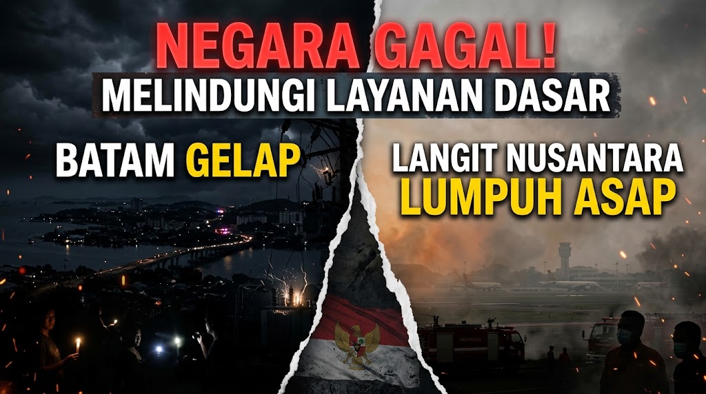 Negara Gagal Melindungi Layanan Dasar: Batam Gelap, Langit Nusantara Lumpuh Asap