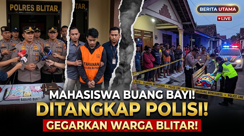 Polisi Tangkap Mahasiswa Pelaku Pembuangan Bayi di Depan Rumah Warga Blitar