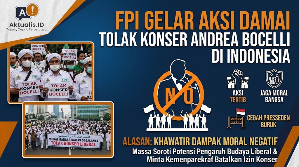 FPI Gelar Aksi Damai Tolak Konser Andrea Bocelli di Indonesia