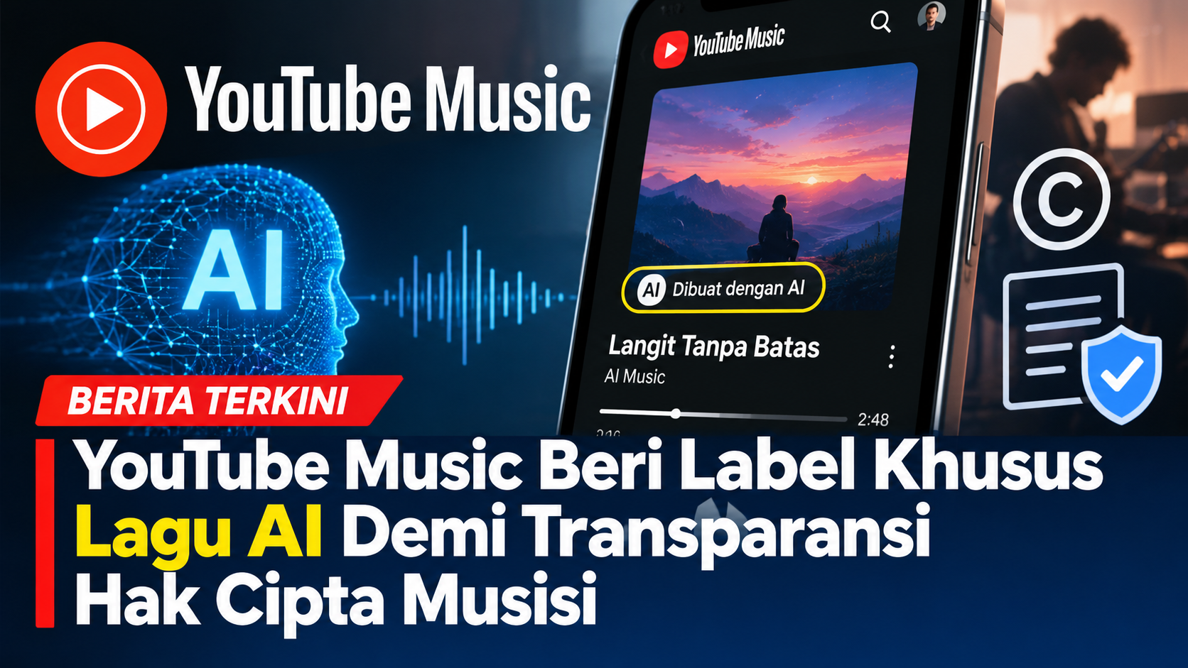 YouTube Music Beri Label Khusus Lagu AI Demi Transparansi Hak Cipta Musisi