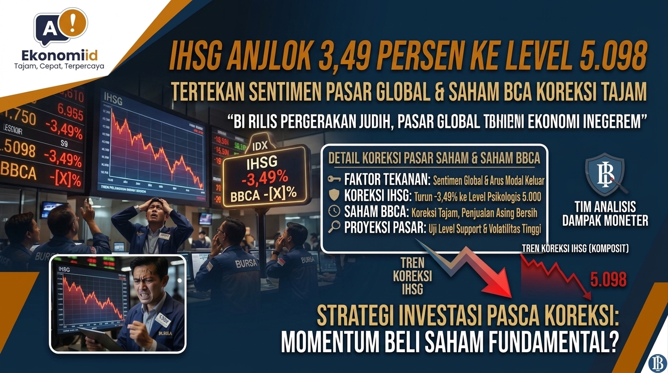 IHSG Anjlok 3,49 Persen ke Level 5.098 dan Saham BCA Koreksi Tajam