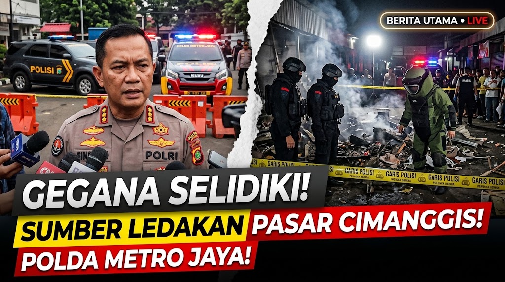 Tim Gegana Polda Metro Jaya Selidiki Sumber Ledakan di Pasar Cimanggis