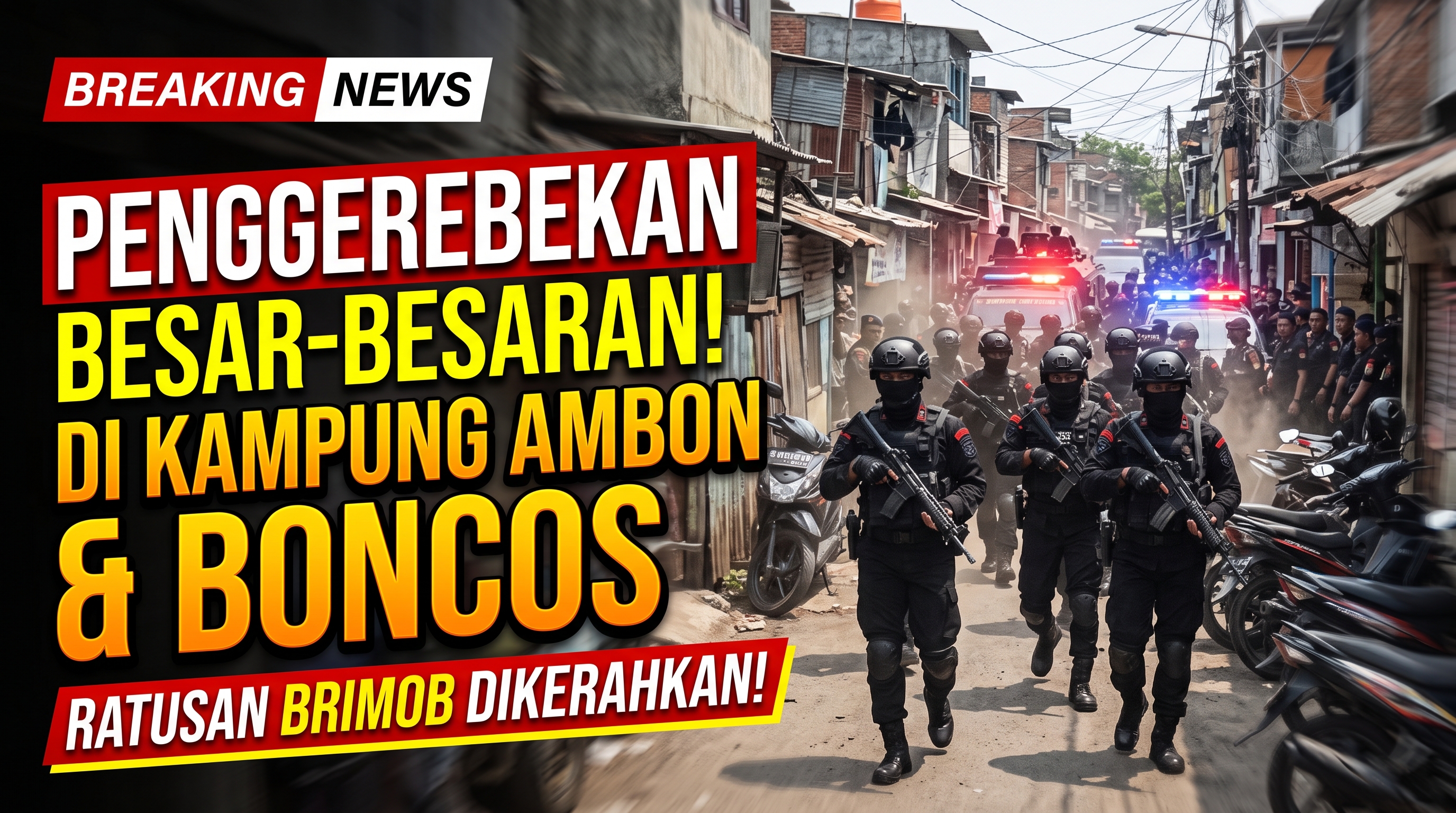 Penggerebekan Besar-besaran di Kampung Ambon & Boncos: Ratusan Brimob Dikerahkan