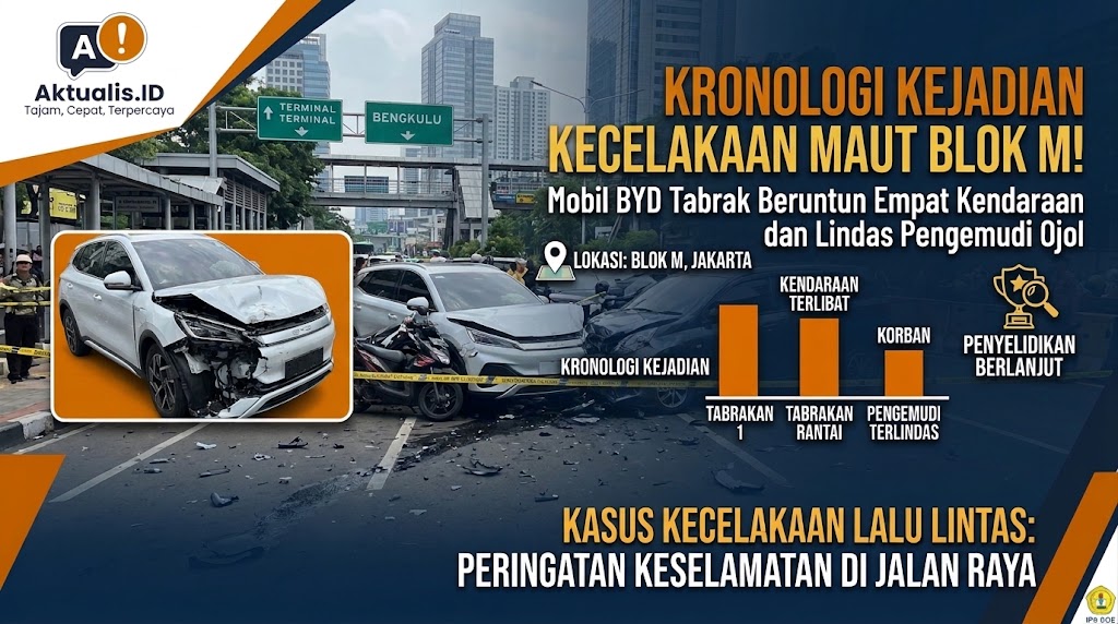Mobil BYD Tabrak Beruntun Empat Kendaraan dan Lindas Pengemudi Ojol di Blok M