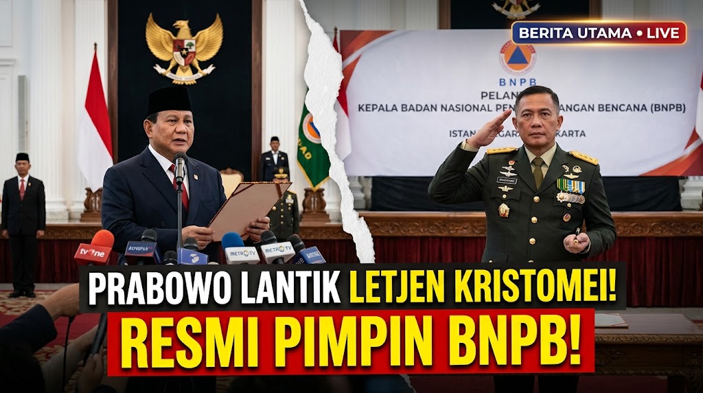 Presiden Prabowo Lantik Letjen Kristomei Sianturi Pimpin BNPB