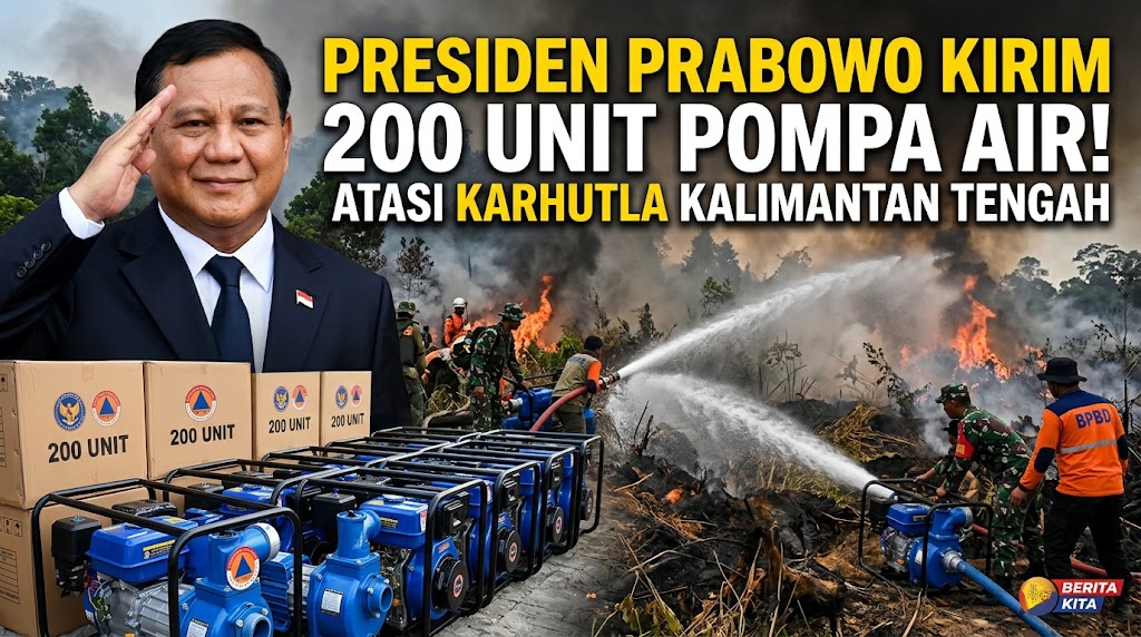 Presiden Prabowo Kirim 200 Unit Pompa Air Atasi Karhutla Kalimantan Tengah