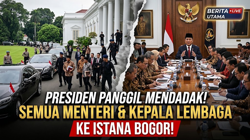 Presiden Panggil Mendadak Seluruh Menteri dan Kepala Lembaga ke Istana Bogor