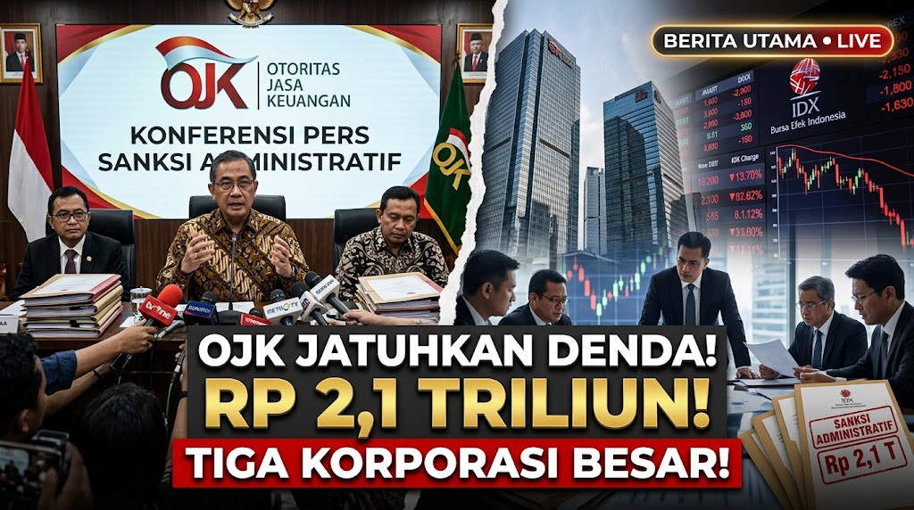 OJK Jatuhkan Sanksi Denda Rp2,1 Triliun Kepada Tiga Korporasi Besar