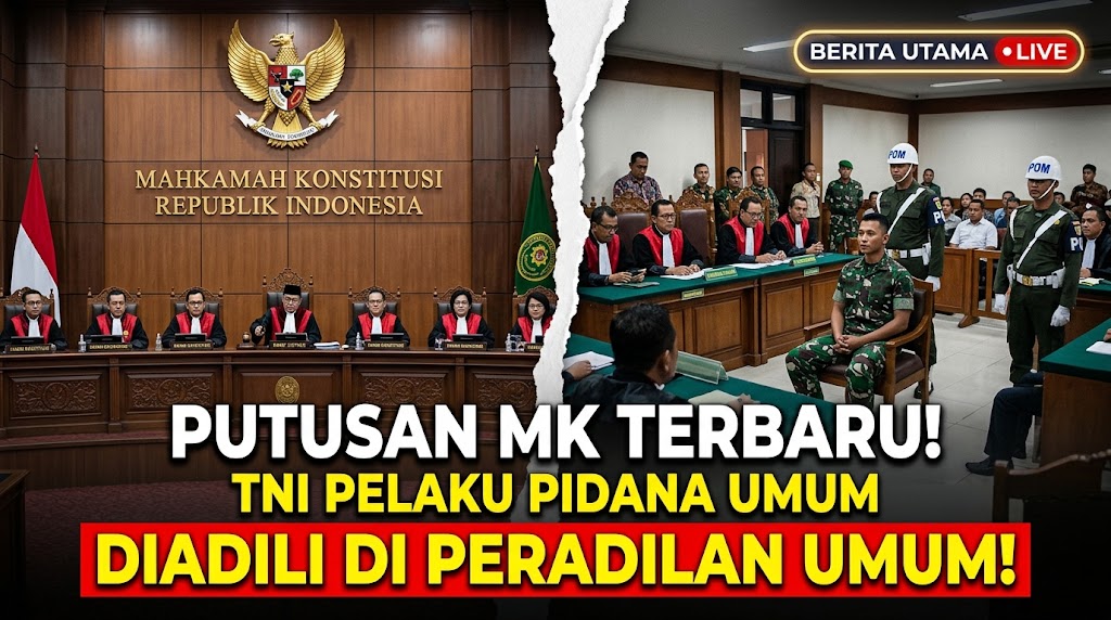 Mahkamah Konstitusi Putuskan Prajurit TNI Pelaku Pidana Umum Diadili di Peradilan Umum
