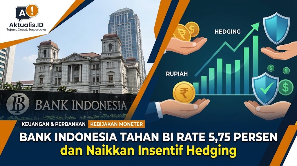 Bank Indonesia Tahan BI Rate 5,75 Persen dan Naikkan Insentif Hedging