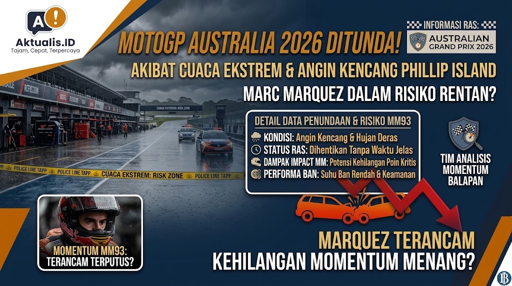 MotoGP Australia 2026 Ditunda akibat Cuaca Ekstrem, Marc Marquez Terancam Kehilangan Momentum?