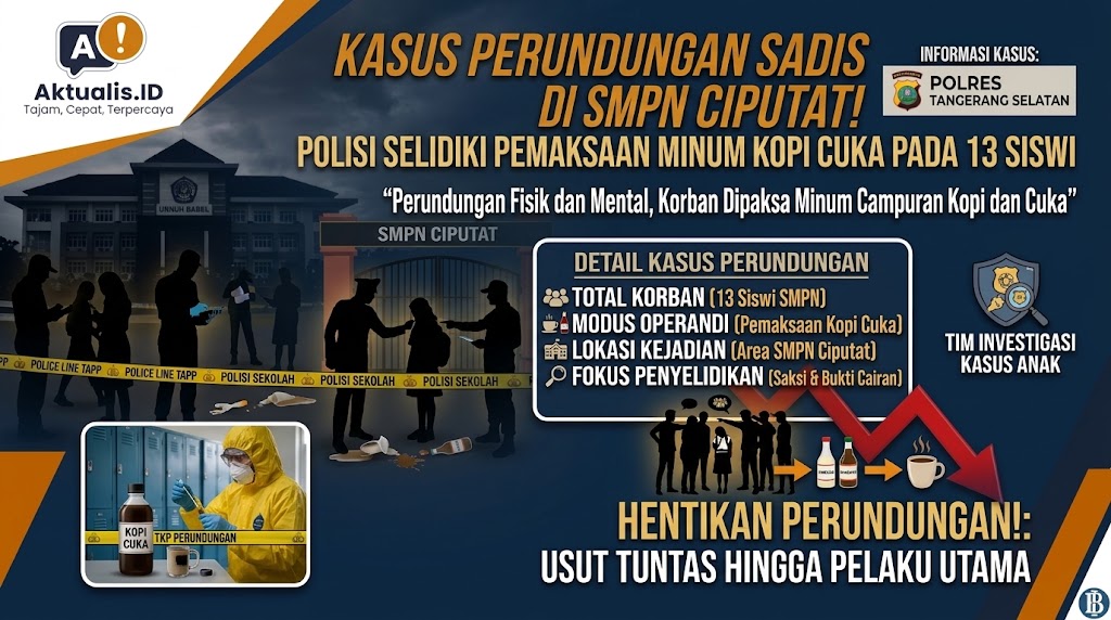 Polisi Selidiki Kasus Perundungan dan Pemaksaan Minum Kopi Cuka pada 13 Siswi SMPN Ciputat