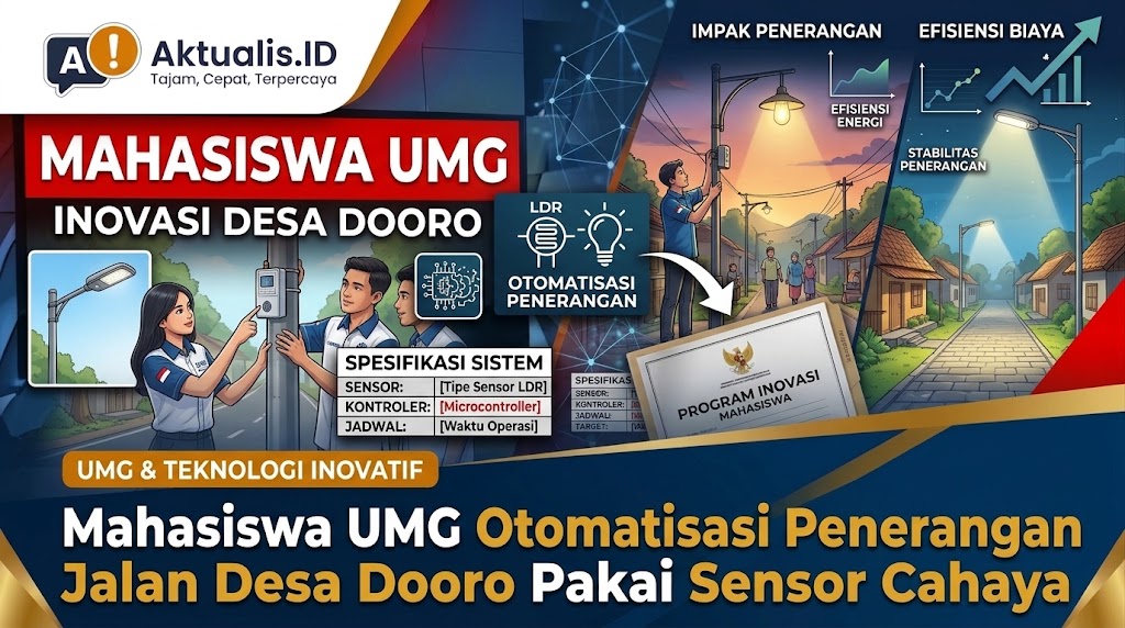 Mahasiswa UMG Otomatisasi Penerangan Jalan Desa Dooro Pakai Sensor Cahaya