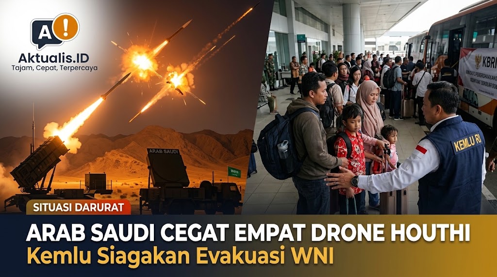 Arab Saudi Cegat Empat Drone Houthi, Kemlu Siagakan Evakuasi WNI