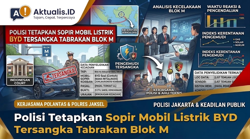 Polisi Tetapkan Sopir Mobil Listrik BYD Tersangka Tabrakan Blok M